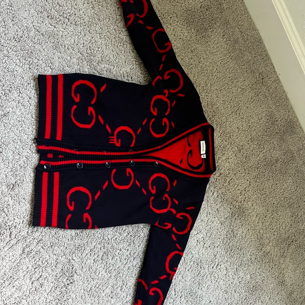 Gucci Black and Red Cardigan